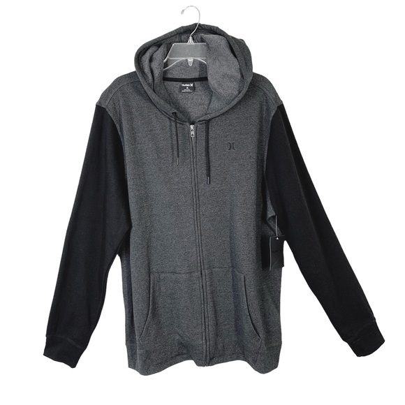 Hurley Other - Mens Hurley Branstad Front Full Zip Hooded Jacket Black/Charcoal Size XL